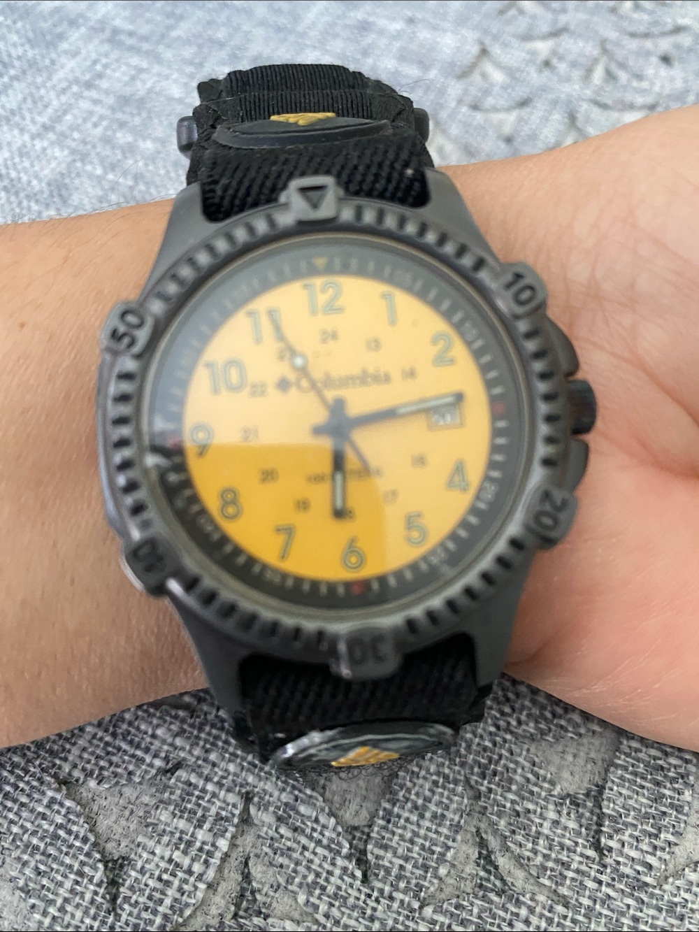 Columbia Men's Black Watch with Yellow Face